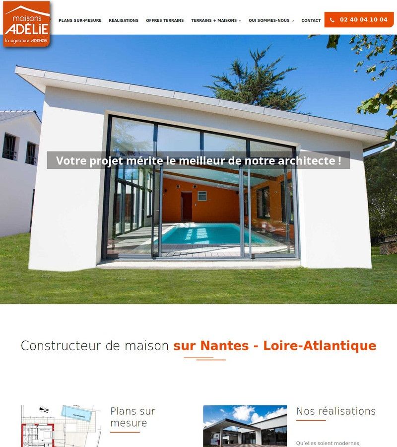 page d'accueildu site maisons-adelie.fr